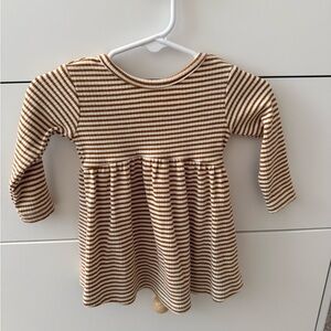 Quincy Mae Brown Striped Kids Dress